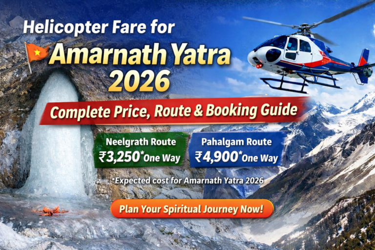 Helicopter Fare for Amarnath Yatra